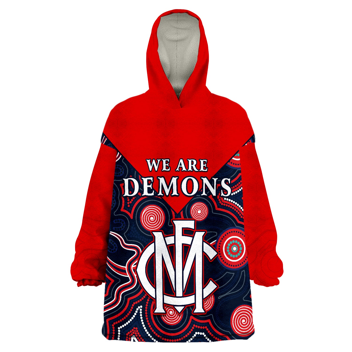 Melbourne Demons 2022 - We are the Champions Wearable Blanket Hoodie - Vibe Hoodie Shop