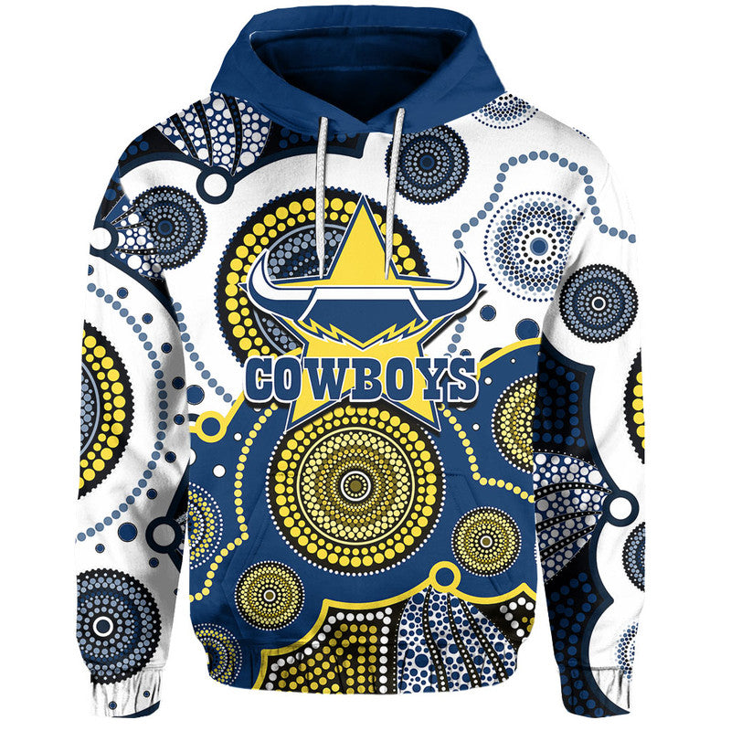 (Custom Personalised And Number) Cowboys Rugby Hoodie Aboriginal LT6 - Vibe Hoodie Shop