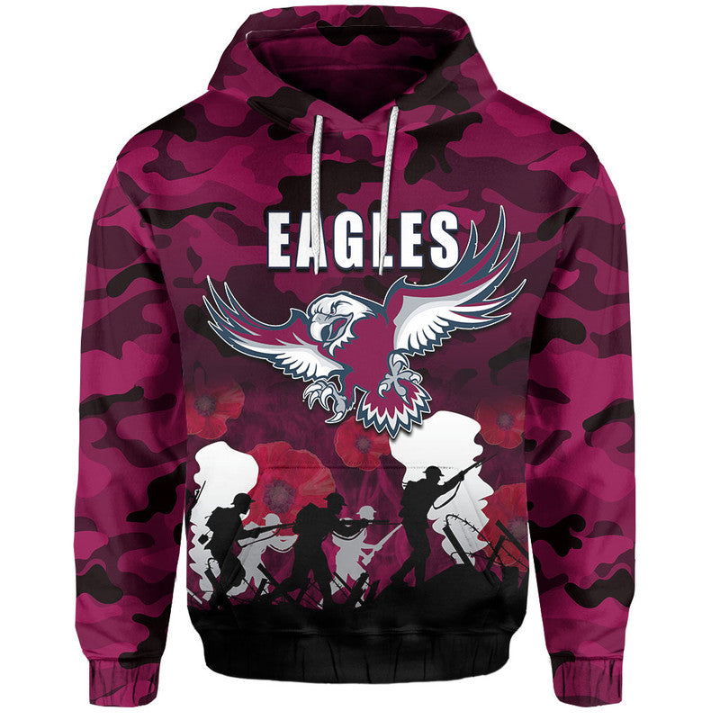 (Custom Personalised) NRL Anzac Day Hoodie Sea Eagles Army Style LT6 - Vibe Hoodie Shop