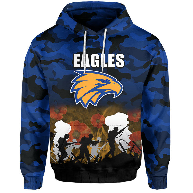 (Custom Personalised) AFL Anzac Day Hoodie Eagles Army Style LT6 - Vibe Hoodie Shop