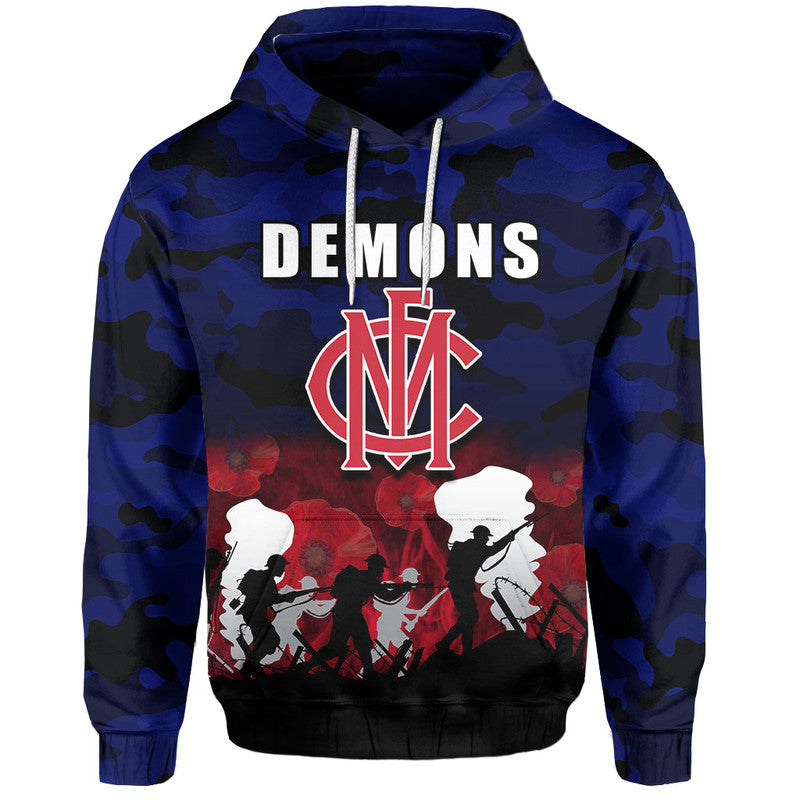 (Custom Personalised) AFL Anzac Day Hoodie Demons Army Style LT6 - Vibe Hoodie Shop