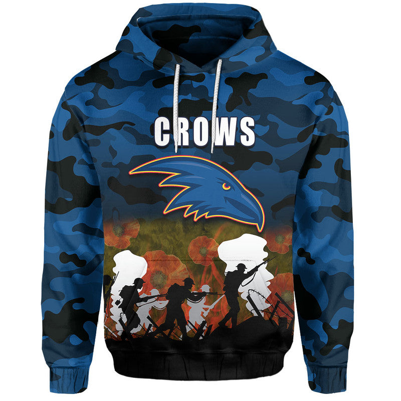 (Custom Personalised) AFL Anzac Day Hoodie Crows Army Style LT6 - Vibe Hoodie Shop