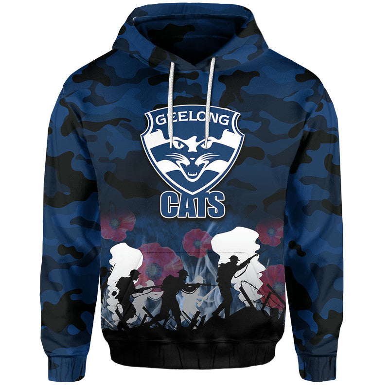 (Custom Personalised) AFL Anzac Day Hoodie Cats Army Style LT6 - Vibe Hoodie Shop