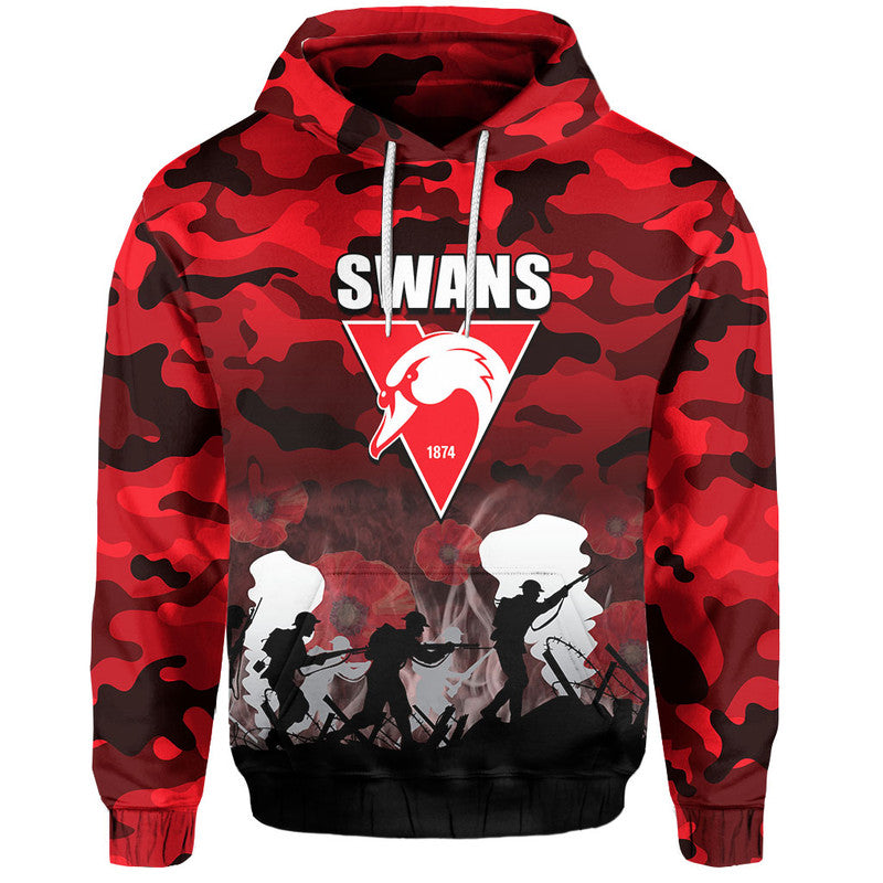 (Custom Personalised) AFL Anzac Day Hoodie Swans Army Style LT6 - Vibe Hoodie Shop