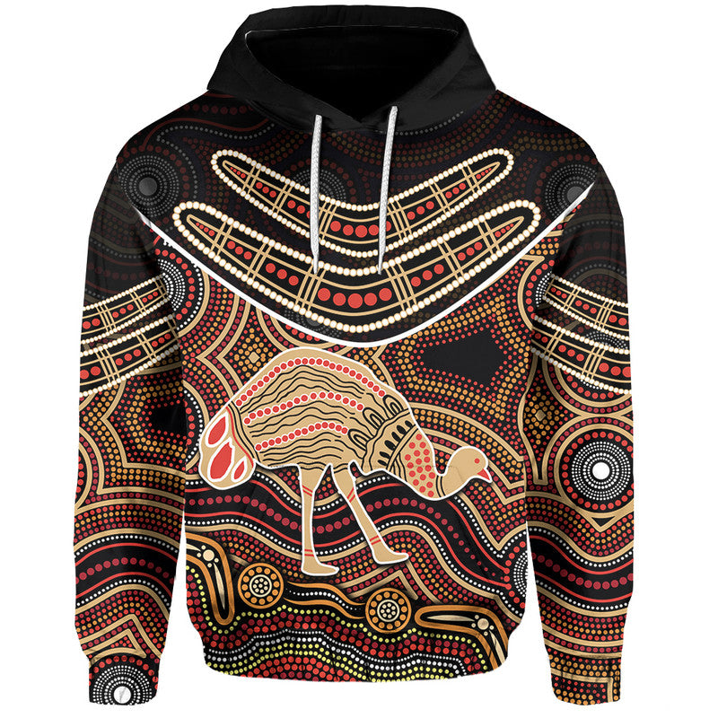 (Custom Personalised) Emu Aboriginal Boomerang Hoodie No.2 LT6 - Vibe Hoodie Shop