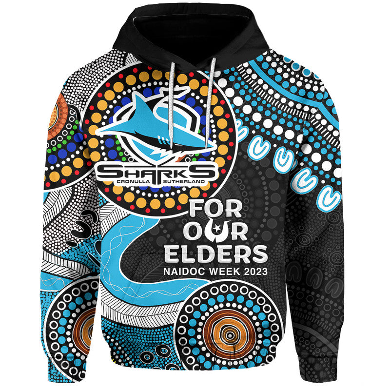 Sharks Rugby Hoodie NAIDOC 2023 Aboriginal LT6 - Vibe Hoodie Shop