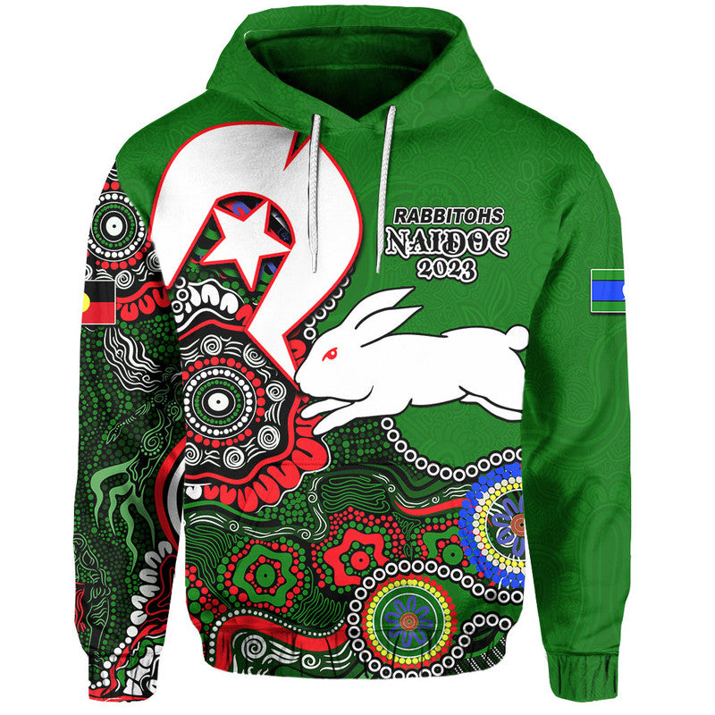 Rabbbitohs Rugby Hoodie NAIDOC 2023 Patterns LT6 - Vibe Hoodie Shop