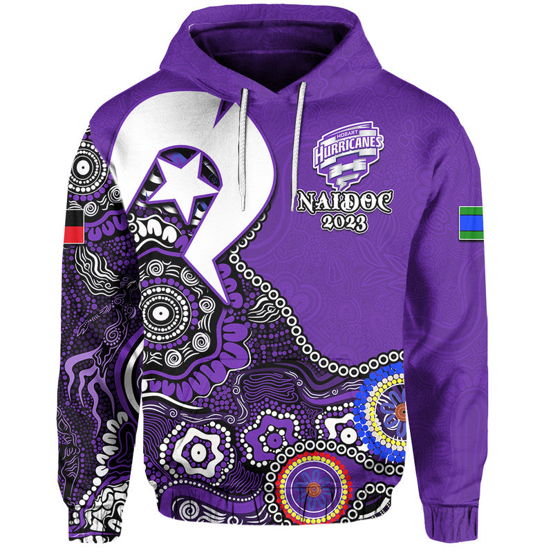 Hobart Hurricanes Cricket Hoodie NAIDOC 2023 Patterns LT6 - Vibe Hoodie Shop