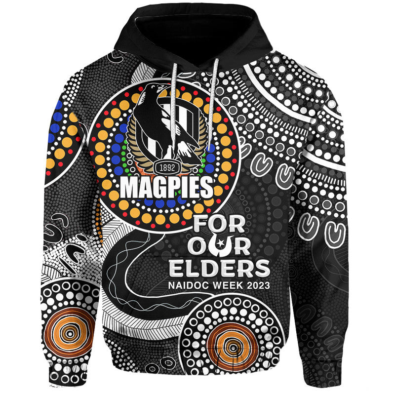 Magpies Rugby Hoodie NAIDOC 2023 Aboriginal LT6 - Vibe Hoodie Shop