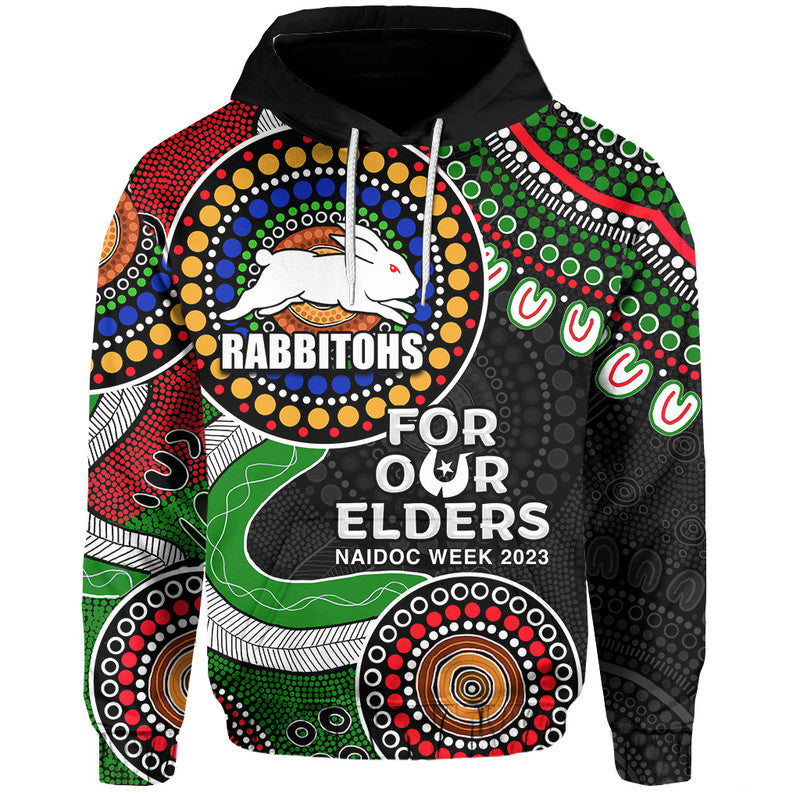 Rabbbitohs Rugby Hoodie NAIDOC 2023 Aboriginal LT6 - Vibe Hoodie Shop