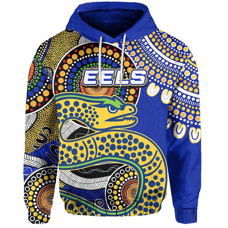 (Custom Personalised) Eels NRL Aboriginal Hoodie LT6 - Vibe Hoodie Shop
