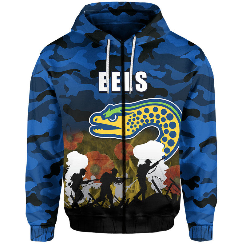 (Custom Personalised) NRL Anzac Day Hoodie Eels Army Style LT6 - Vibe Hoodie Shop