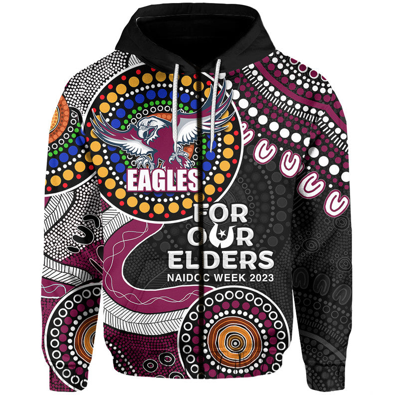 Sea Eagles Rugby Hoodie NAIDOC 2023 Aboriginal LT6 - Vibe Hoodie Shop