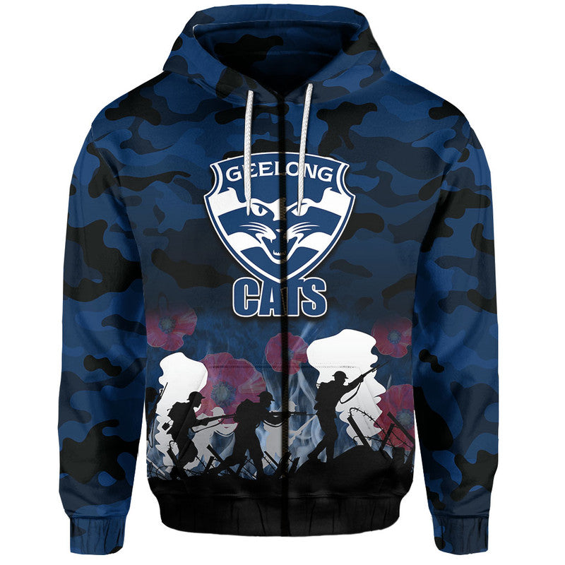 (Custom Personalised) AFL Anzac Day Hoodie Cats Army Style LT6 - Vibe Hoodie Shop
