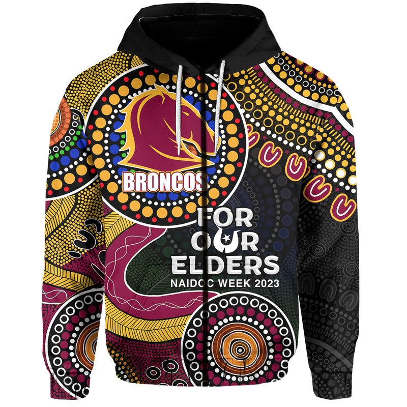Broncos Rugby Hoodie NAIDOC 2023 Patterns LT6 - Vibe Hoodie Shop