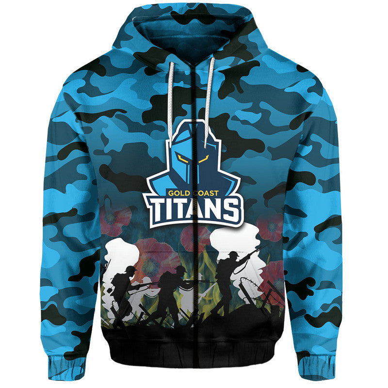 (Custom Personalised) NRL Anzac Day Hoodie Titans Army Style LT6 - Vibe Hoodie Shop