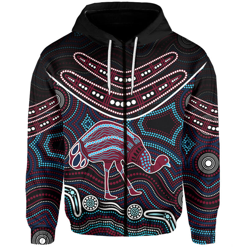 (Custom Personalised) Emu Aboriginal Boomerang Hoodie No.4 LT6 - Vibe Hoodie Shop