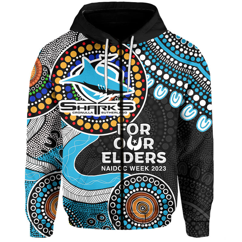 Sharks Rugby Hoodie NAIDOC 2023 Aboriginal LT6 - Vibe Hoodie Shop