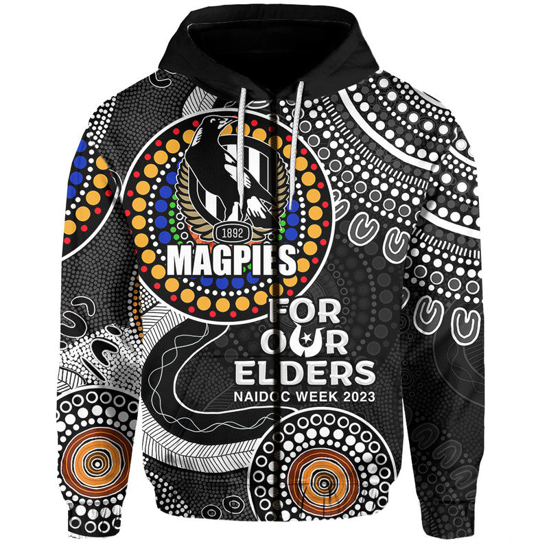 Magpies Rugby Hoodie NAIDOC 2023 Aboriginal LT6 - Vibe Hoodie Shop