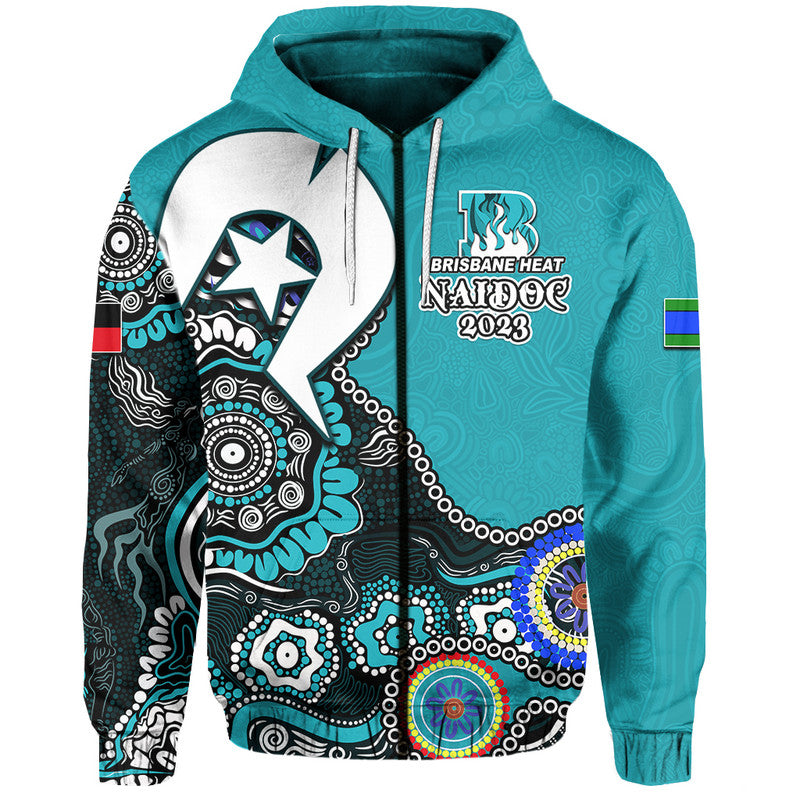 Brisbane Heat Cricket Hoodie NAIDOC 2023 Patterns LT6 - Vibe Hoodie Shop