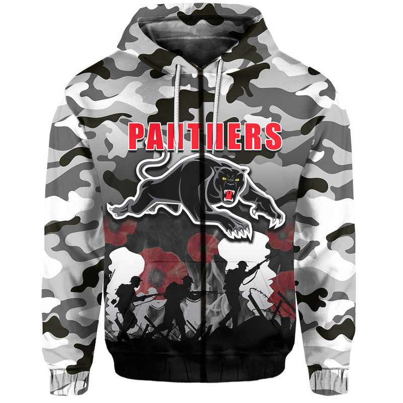(Custom Personalised) NRL Anzac Day Hoodie Panthers Army Style LT6 - Vibe Hoodie Shop