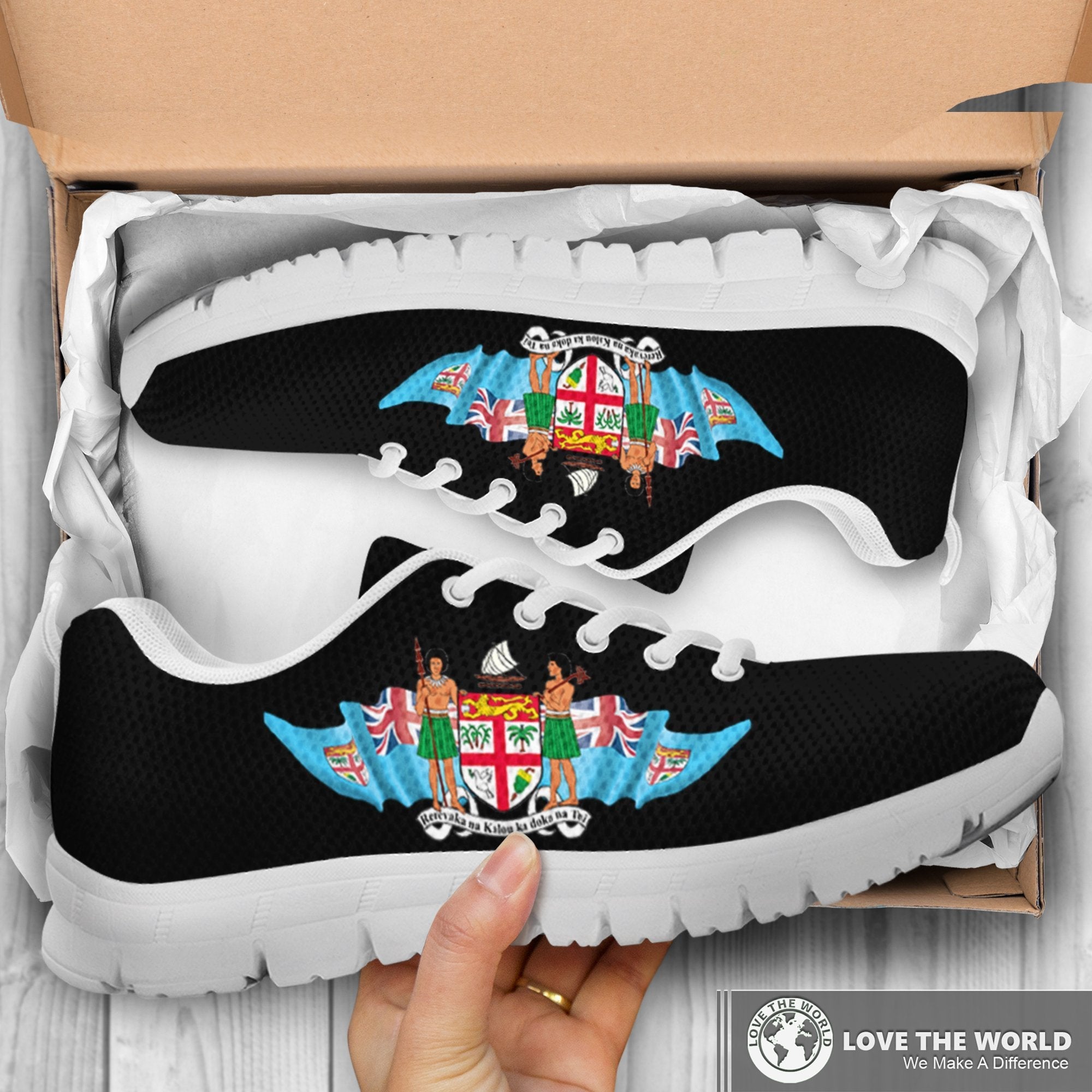 Fiji Sneakers (Shoes) - flying flag - Vibe Hoodie Shop