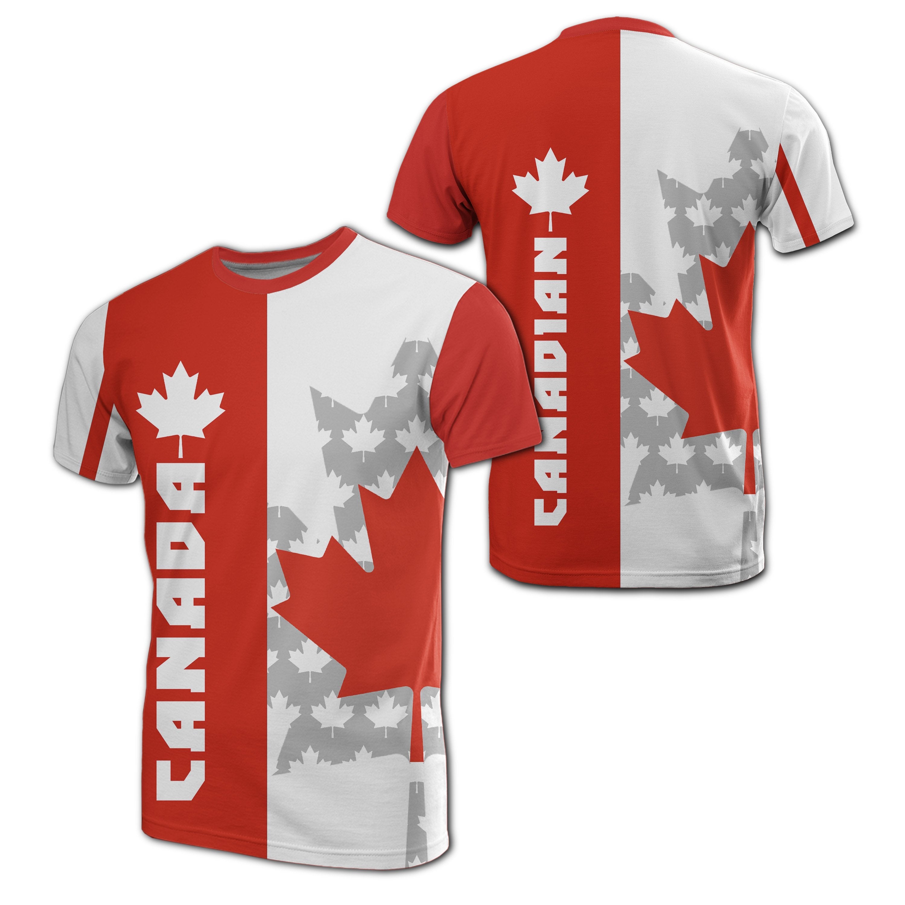 Canada Maple Leaf T shirt - Split Style - Vibe Hoodie Shop