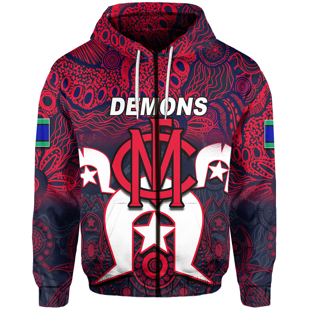 (Custom Personalised) Demons Australian Football ATorres Strait Islanders Mix Aboriginal Hoodie LT6 - Vibe Hoodie Shop