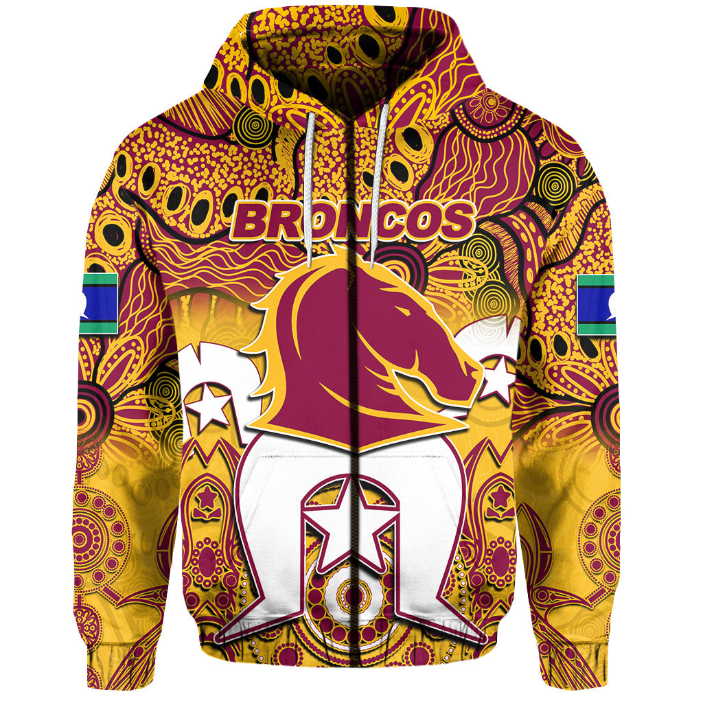 (Custom Personalised) Broncos Torres Strait Islanders Mix Aboriginal Hoodie LT6 - Vibe Hoodie Shop