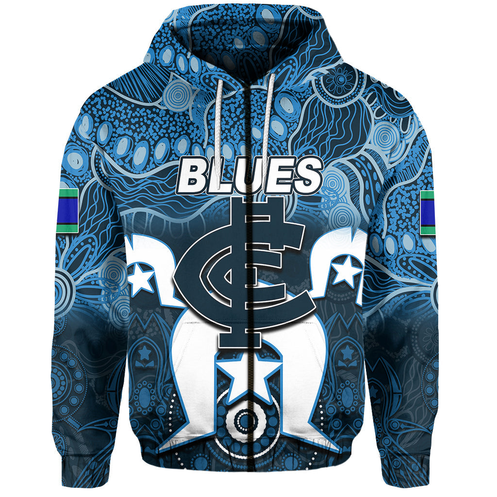 (Custom Personalised) Blues Australian Football Torres Strait Islanders Mix Aboriginal Hoodie LT6 - Vibe Hoodie Shop