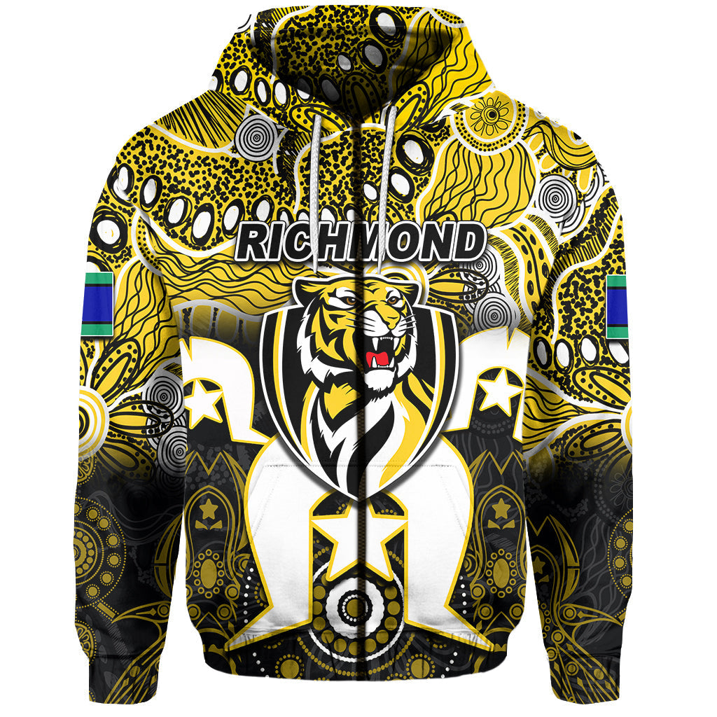 (Custom Personalised) Tigers Australian Football Torres Strait Islanders Mix Aboriginal Hoodie LT6 - Vibe Hoodie Shop