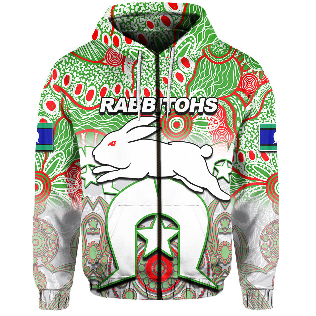 (Custom Personalised) Rabbitohs Torres Strait Islanders Mix Aboriginal Hoodie LT6 - Vibe Hoodie Shop