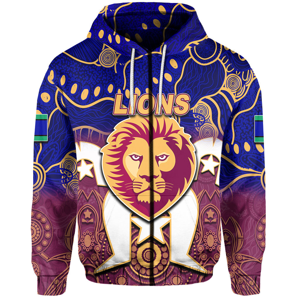 (Custom Personalised) Lions Australian Football Torres Strait Islanders Mix Aboriginal Hoodie LT6 - Vibe Hoodie Shop