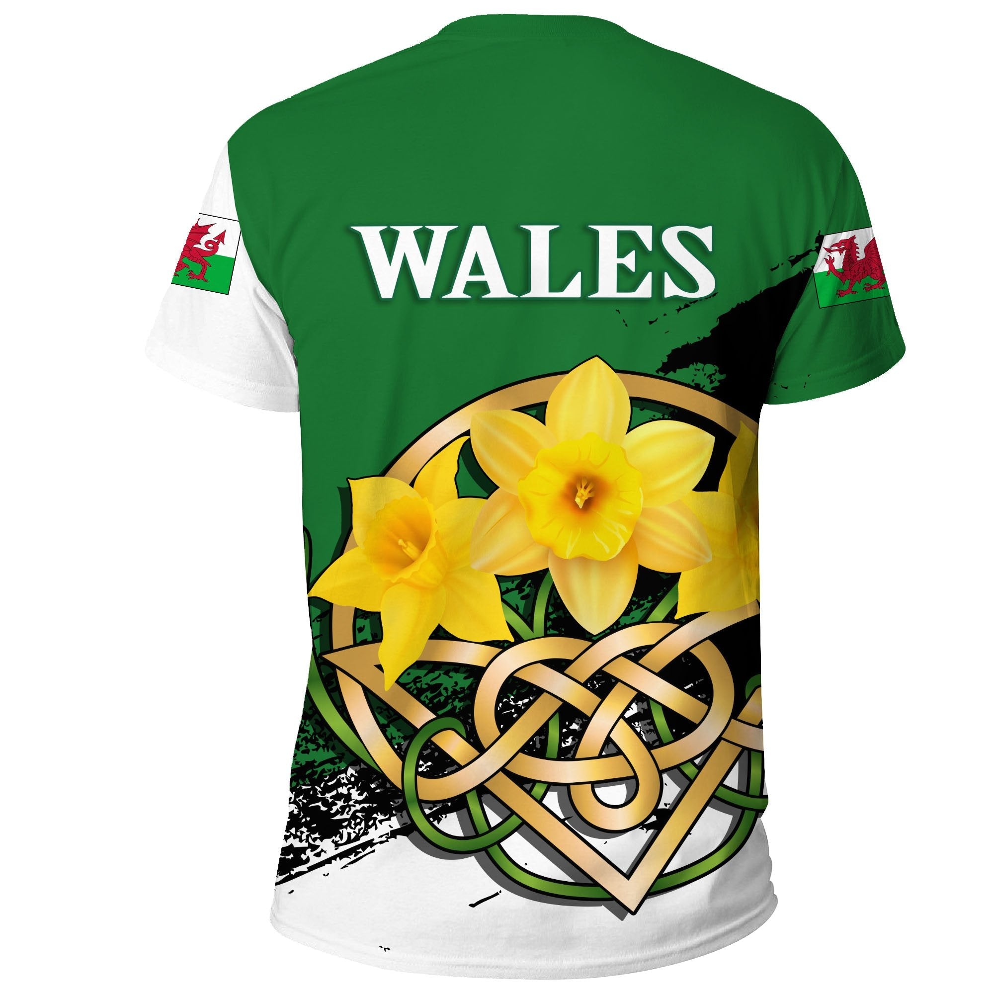 Wales T shirt - Daffodil Celtic Knot - Vibe Hoodie Shop