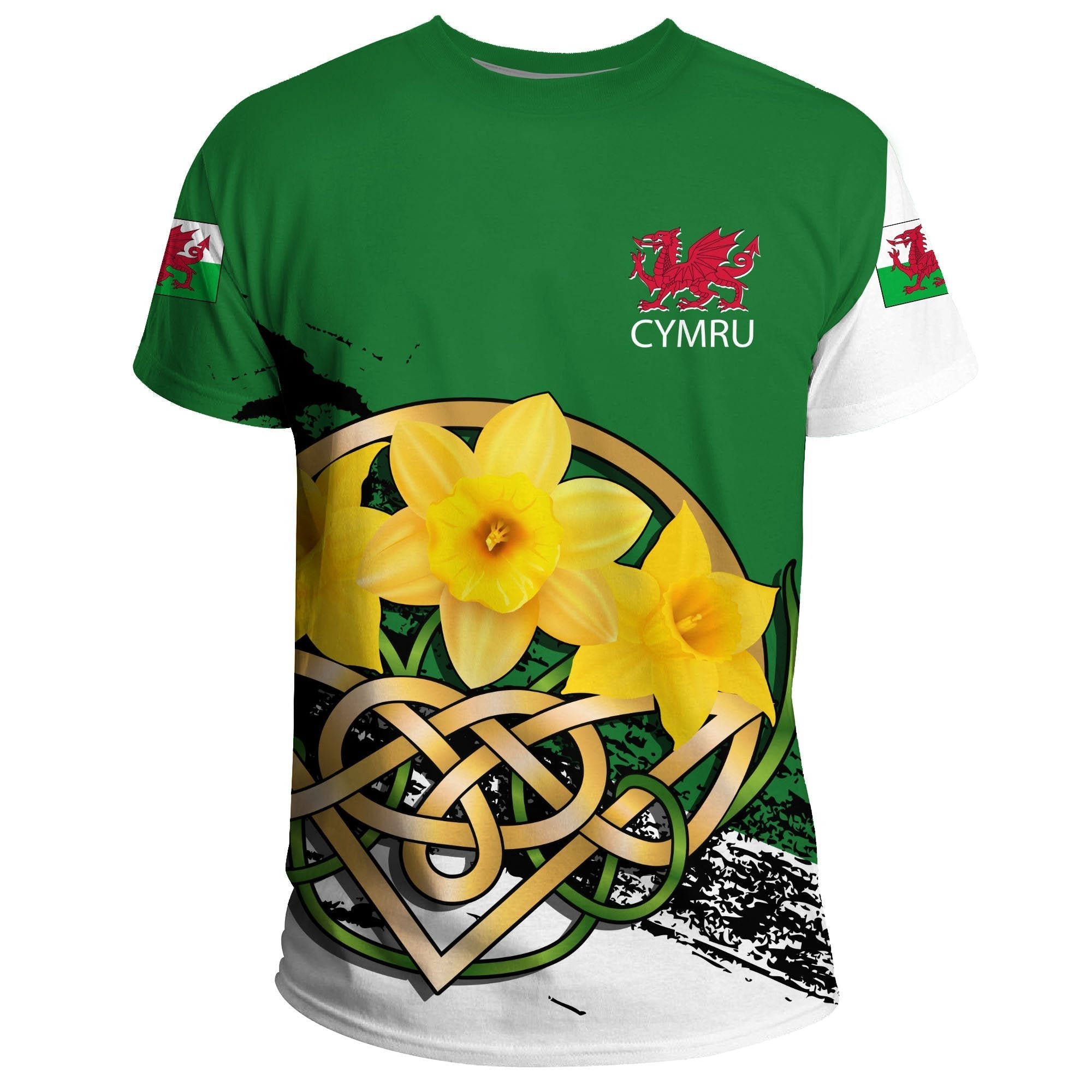 Wales T shirt - Daffodil Celtic Knot - Vibe Hoodie Shop