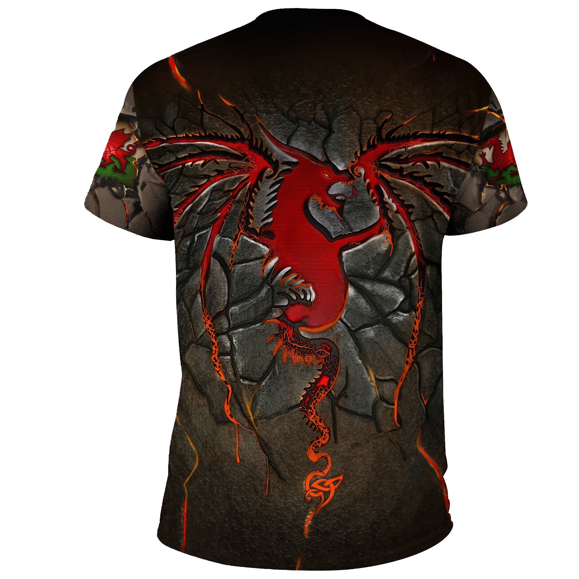 Wales T shirts, Welsh Dragon Lava Style - Vibe Hoodie Shop