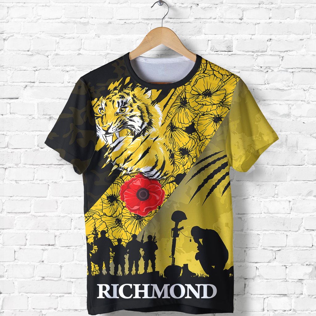 Richmond Tigers T shirt Lest We Forget - Vibe Hoodie Shop