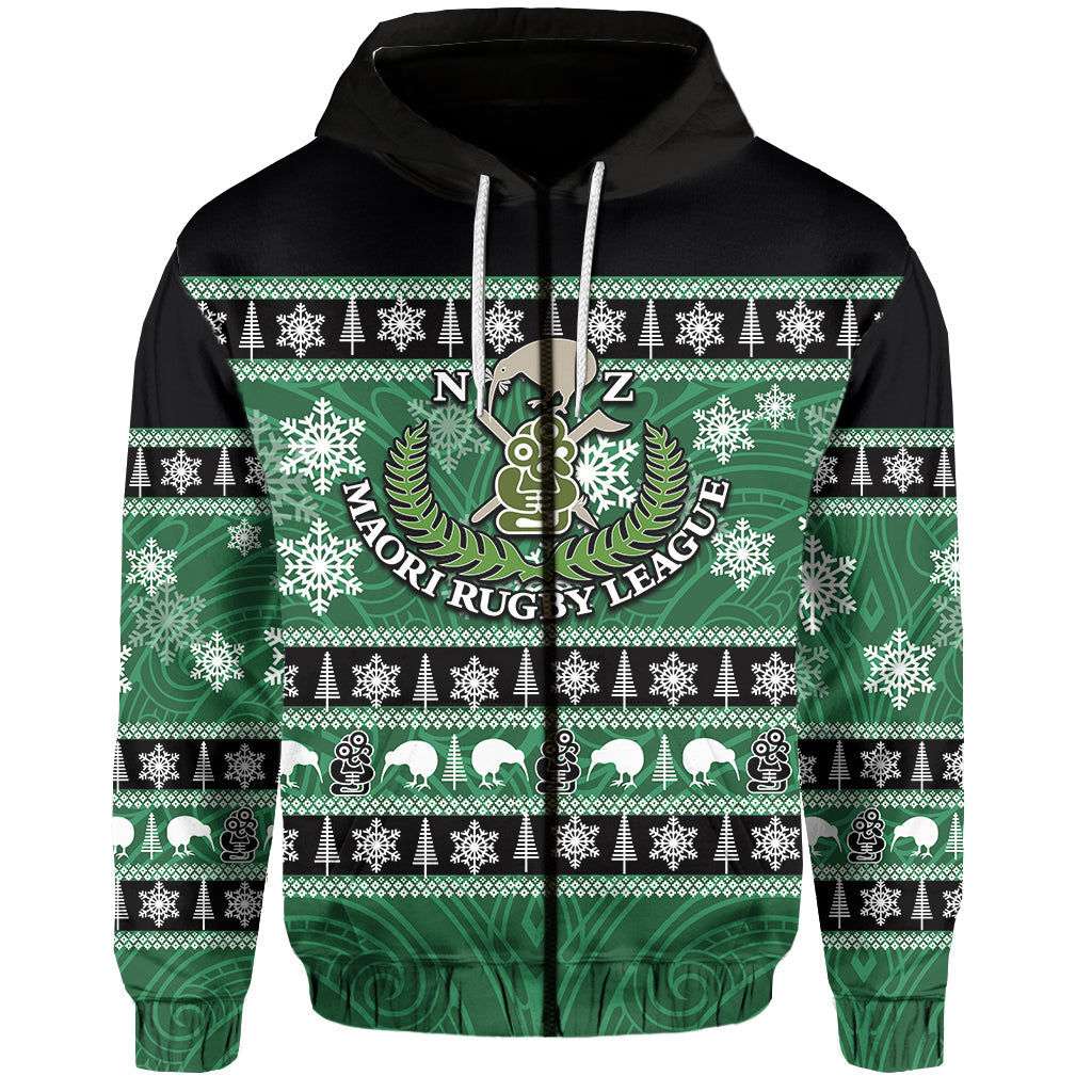 New Zealand Mori Rugby All Stars Zip Hoodie Christmas 2021 LT6 - Vibe Hoodie Shop