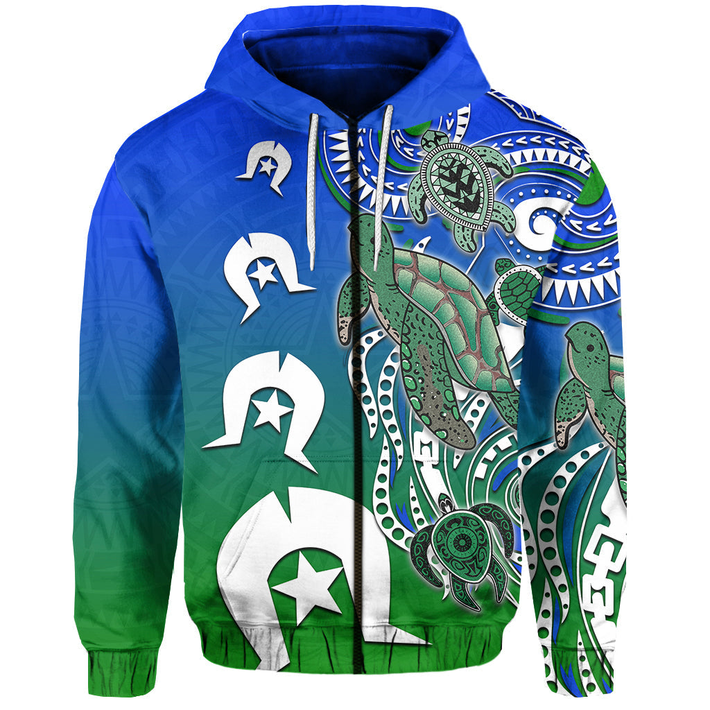 (Custom Personalised) Torres Strait Islanders Zip Hoodie Turtle LT6 - Vibe Hoodie Shop