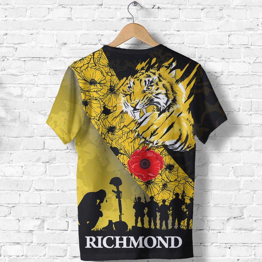 Richmond Tigers T shirt Lest We Forget - Vibe Hoodie Shop