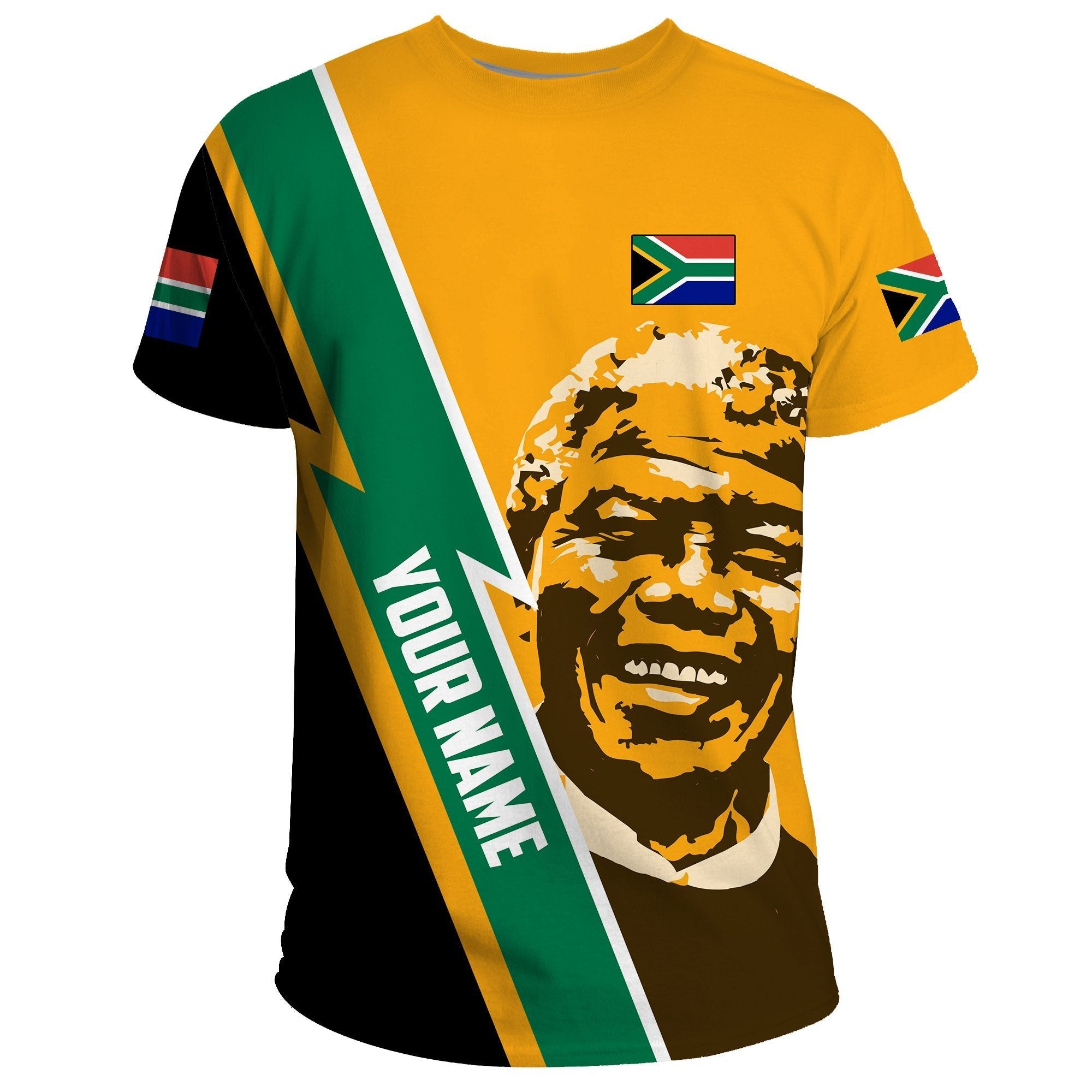 (Custom) South Africa T shirt - Nelson Mandela Flag - Vibe Hoodie Shop