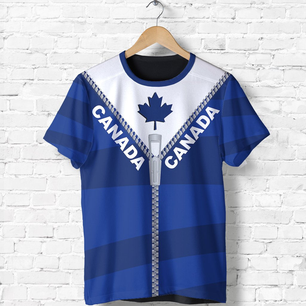 Canada T shirt With Straight Zipper Style Blue - Vibe Hoodie Shop