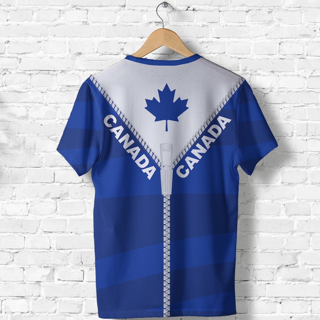 Canada T shirt With Straight Zipper Style Blue - Vibe Hoodie Shop