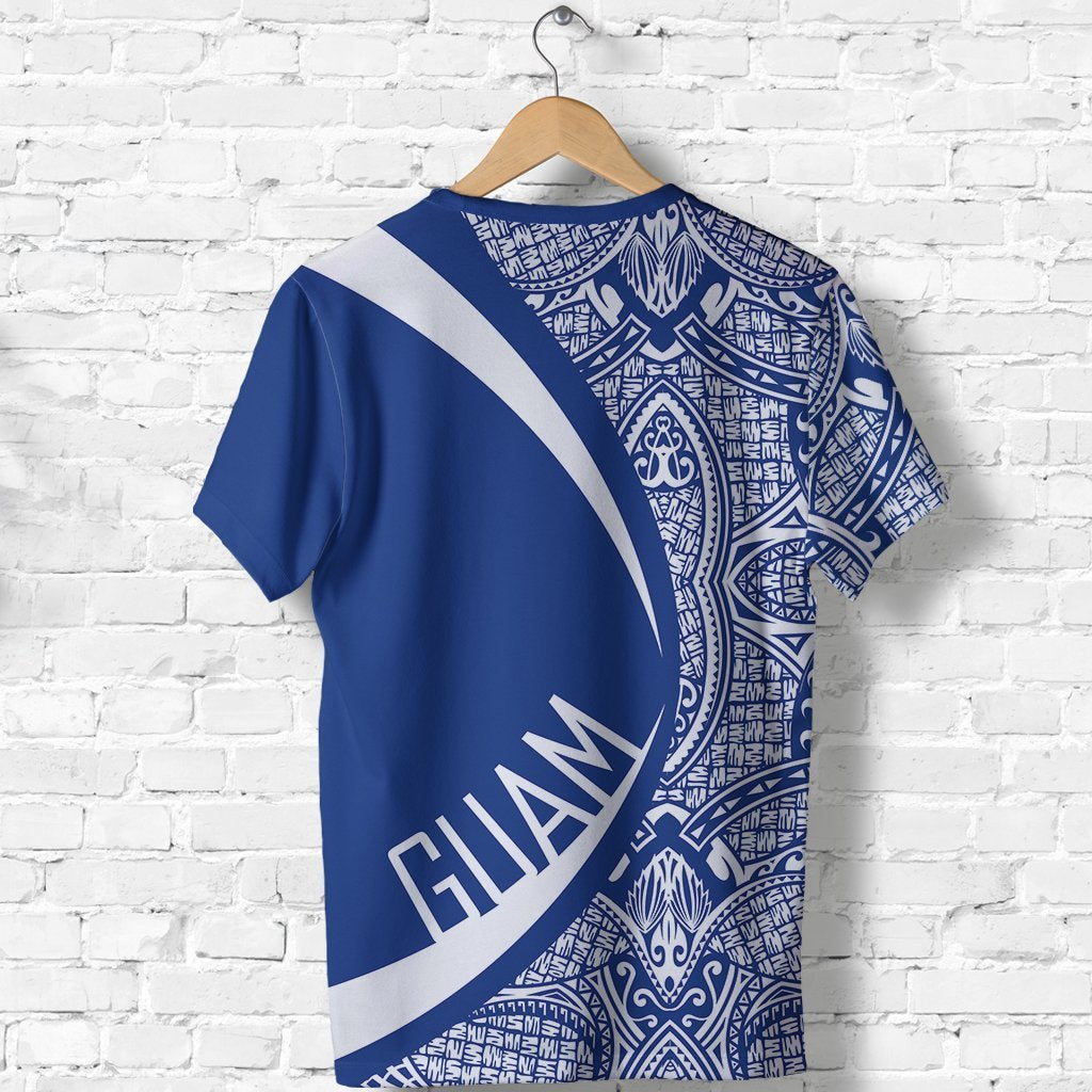 Guam Coat Of Arms T shirt - Circle Style - Blue - Vibe Hoodie Shop