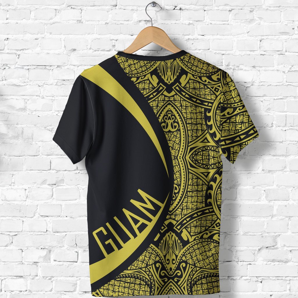 Guam Coat Of Arms T shirt - Circle Style - Yellow - Vibe Hoodie Shop