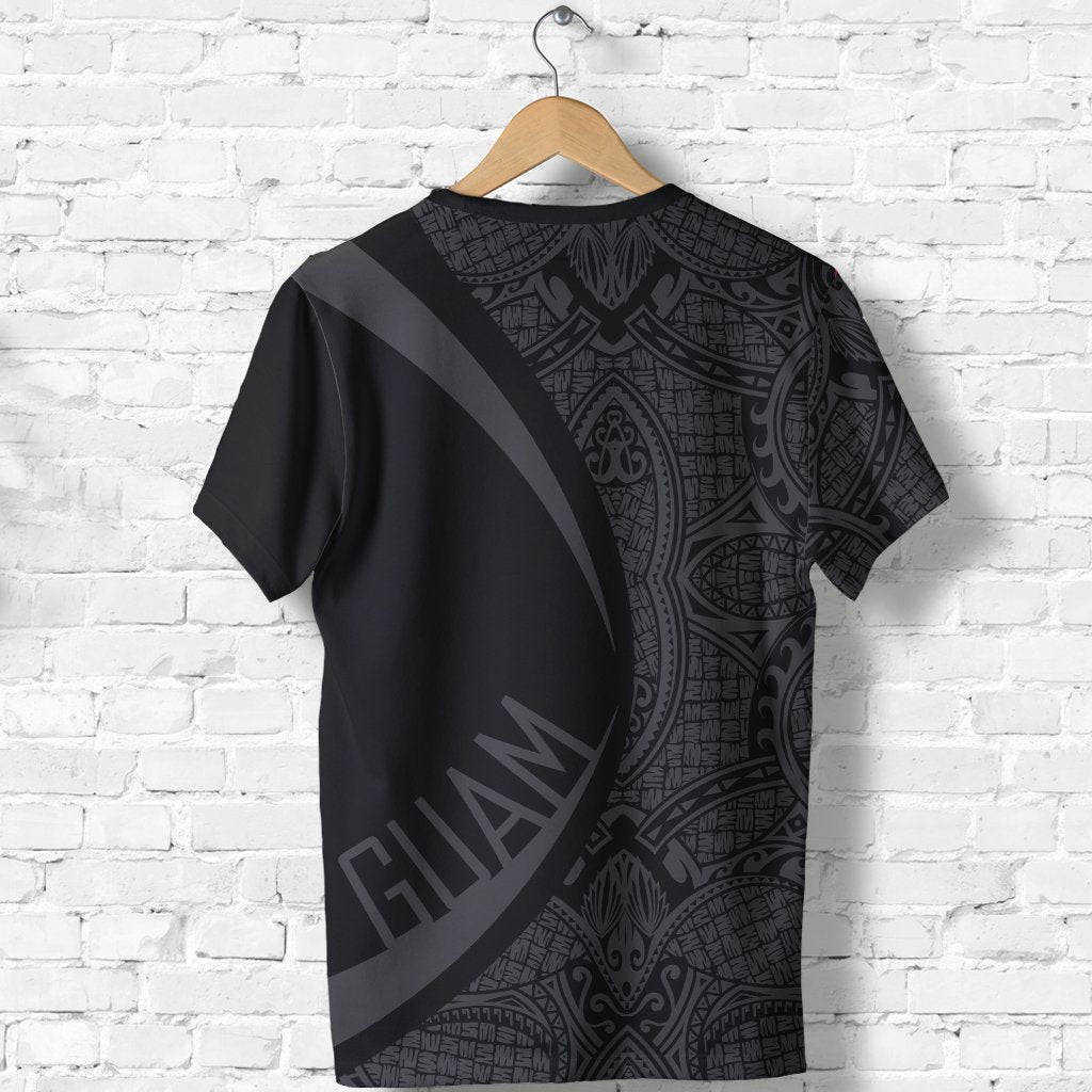 Guam Coat Of Arms T shirt - Circle Style - Black - Vibe Hoodie Shop