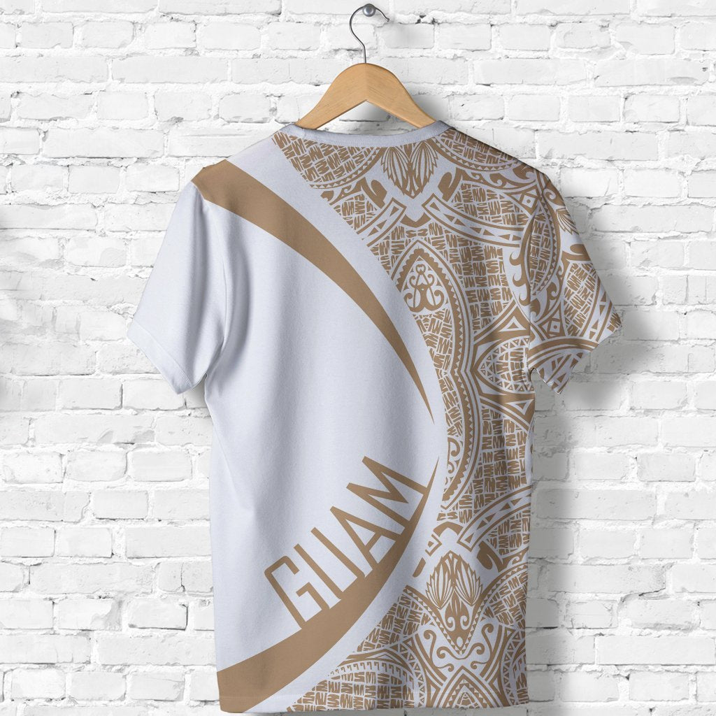 Guam Coat Of Arms T shirt - Circle Style - Gold - Vibe Hoodie Shop