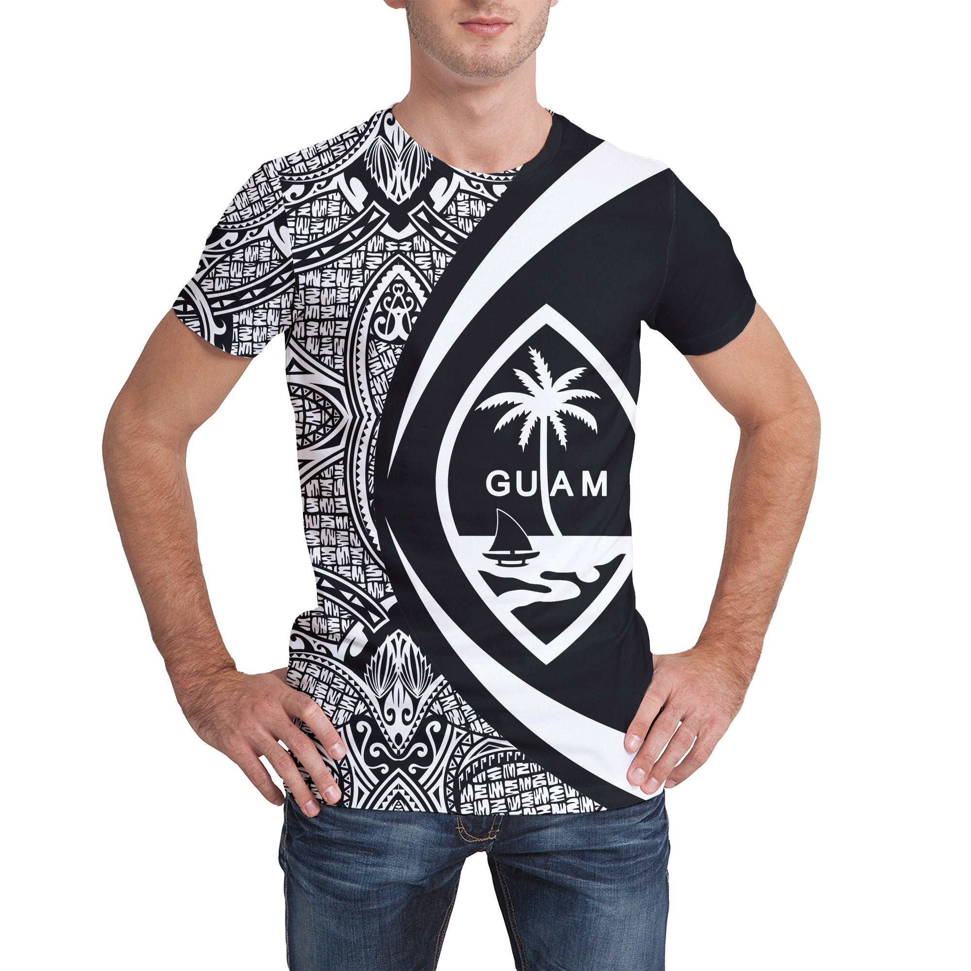 Guam Coat Of Arms T shirt - Circle Style - Vibe Hoodie Shop