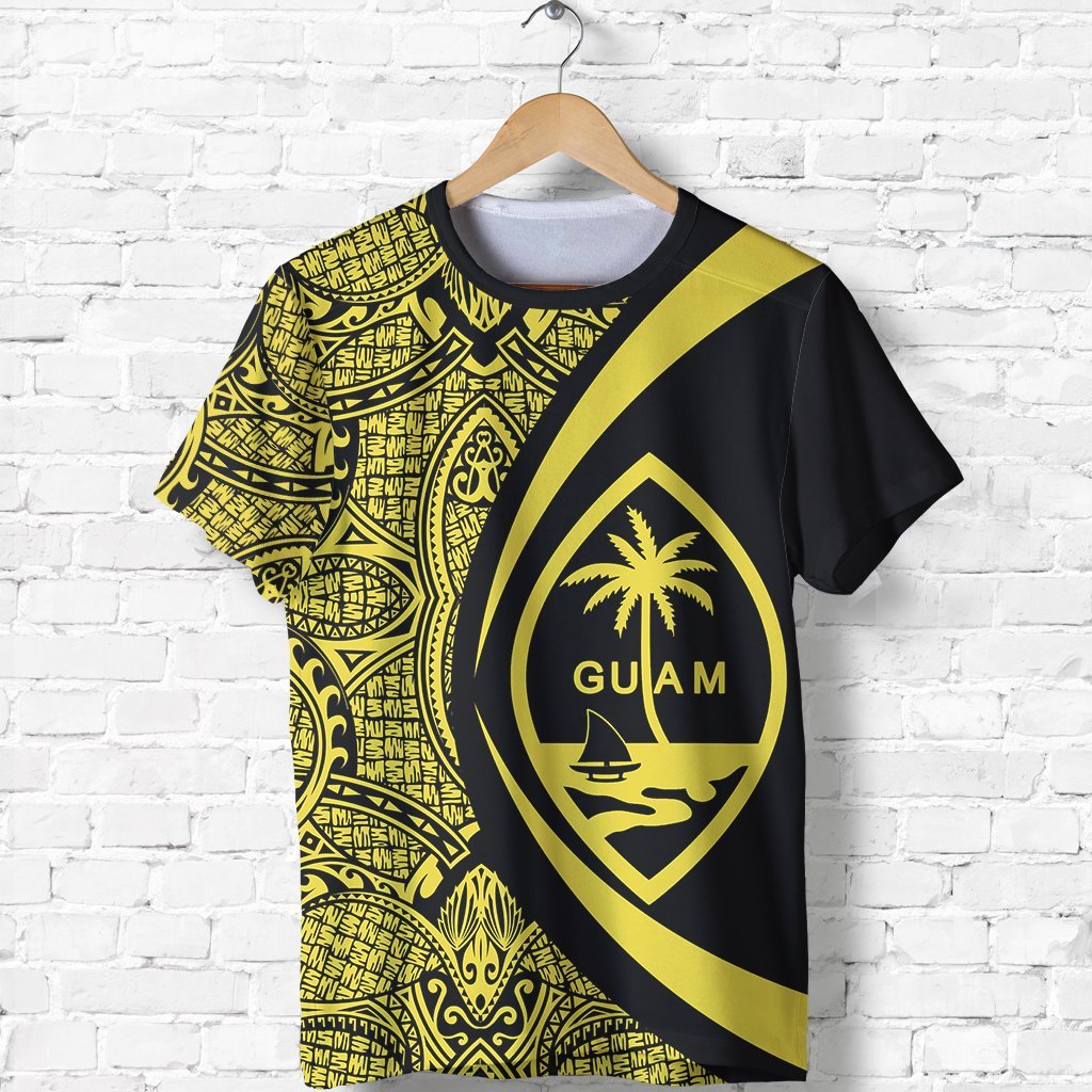 Guam Coat Of Arms T shirt - Circle Style - Yellow - Vibe Hoodie Shop