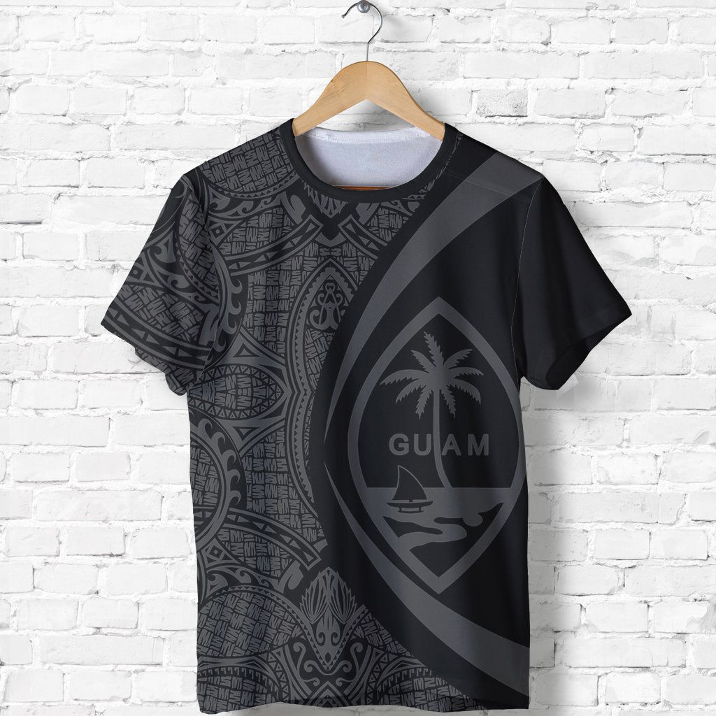 Guam Coat Of Arms T shirt - Circle Style - Black - Vibe Hoodie Shop